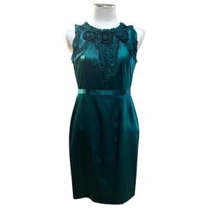 Elie Tahari Silk Sleeveless Mini Dress Green 6